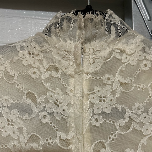 Handmade Bohemian Lace Embroidery Beading 60’s Vintage Wedding Dress Fairycore - Picture 14 of 16